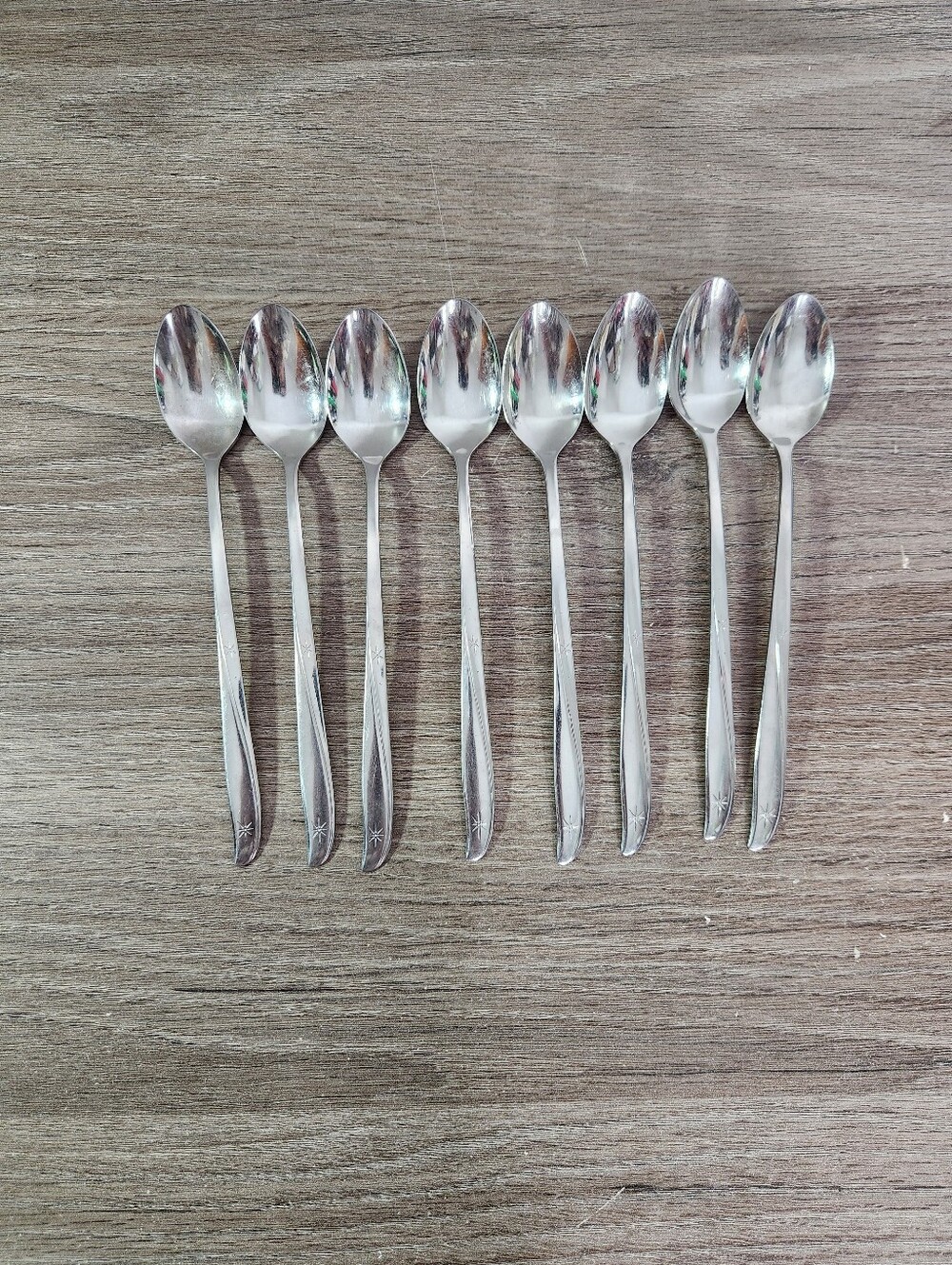 Oneida Community Twin Star 8 in. Ice Tea Spoons Stainless Flatware Set of 8